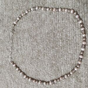 Champagne Pearl, Silver Necklace